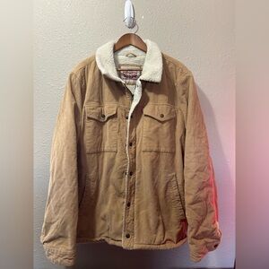 Levi's Corduroy Sherpa Trucker Jacket Tan Mid Length Size XXL